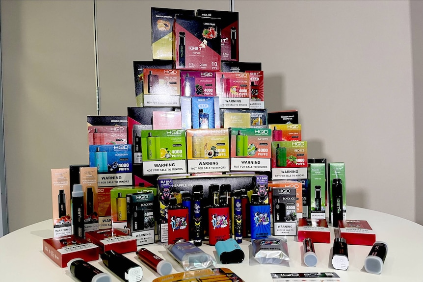 A pile of vaping products.
