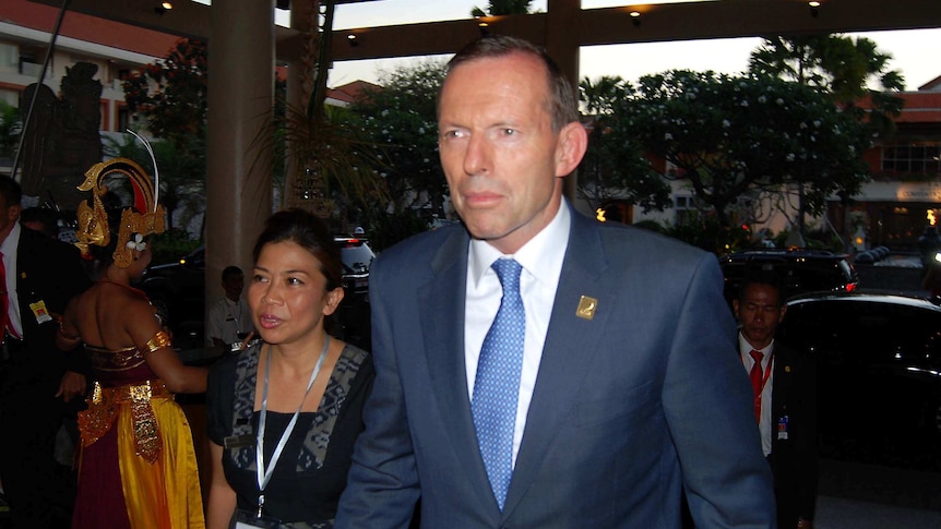 Tony Abbott arrives in Bali