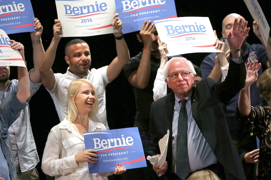 Bernie Sanders campaigns in New York