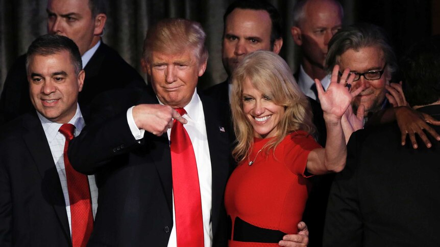 President-elect Donald Trump and his campaign manager Kellyanne Conway