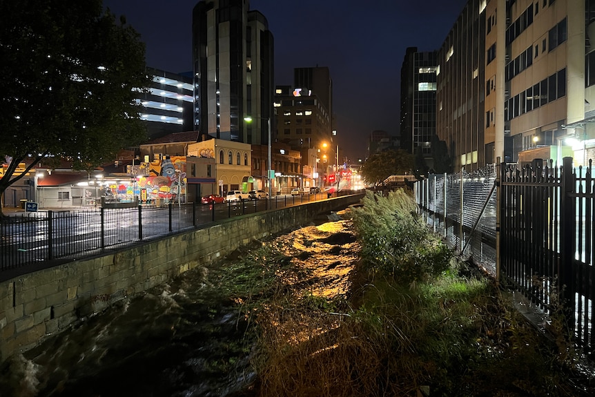 A flooded rivulet in Hobart.