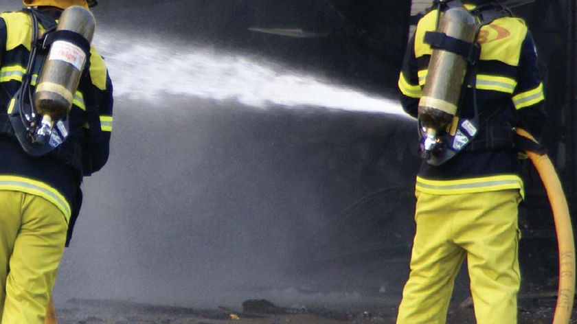 Melbourne firefighters battling a blaze