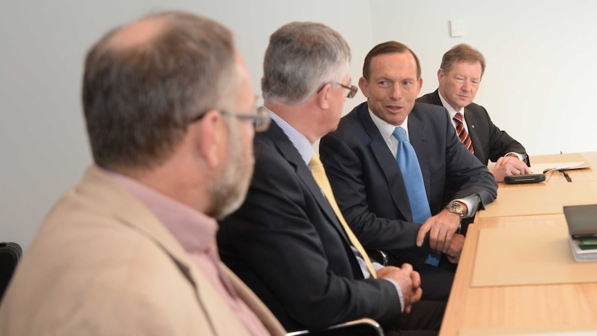 Tony Abbott meets with Treasury Secretary Dr Martin Parkinson and Finance Secretary David Tune