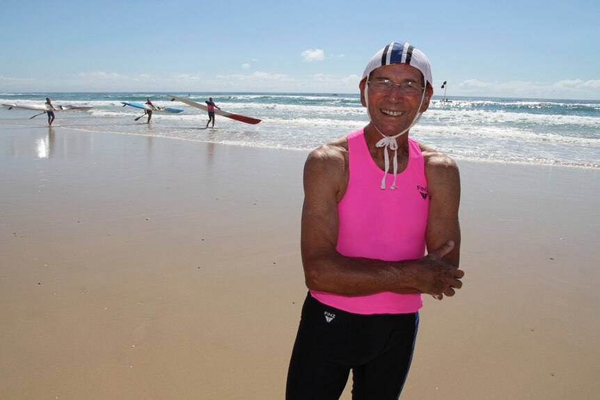 Surf life saver Glen Wilson at the beach