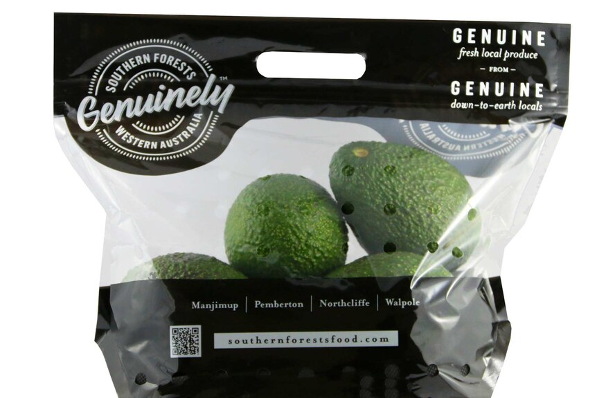 A packet of Avocados with Genuinely branding.