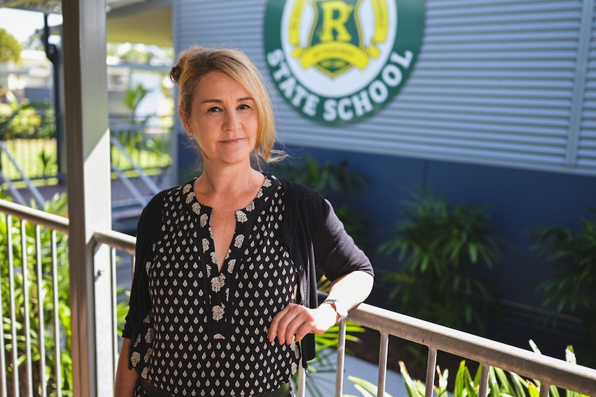 Rocklea State School Principal Julia Bailey at flood-affected campus ahead of tern 2 reopening