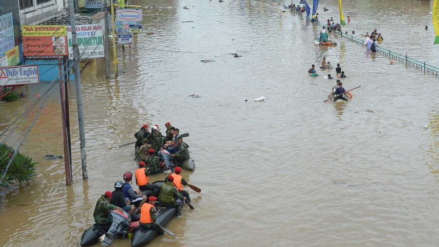 Flooding hits the Indonesian capital Jakarta