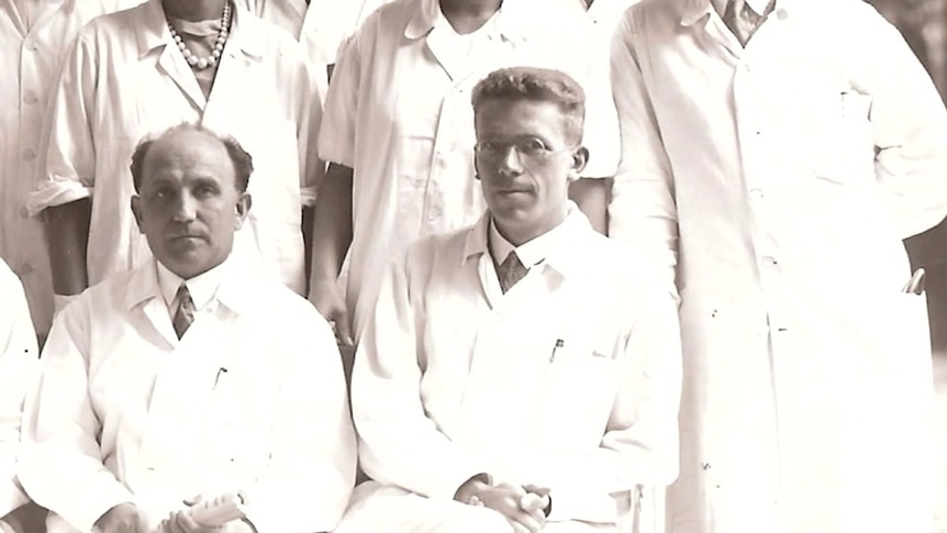A young Hans Asperger photographed with other clinicians.