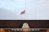 The British flag flies at half-mast at the Oval after the Queen's death