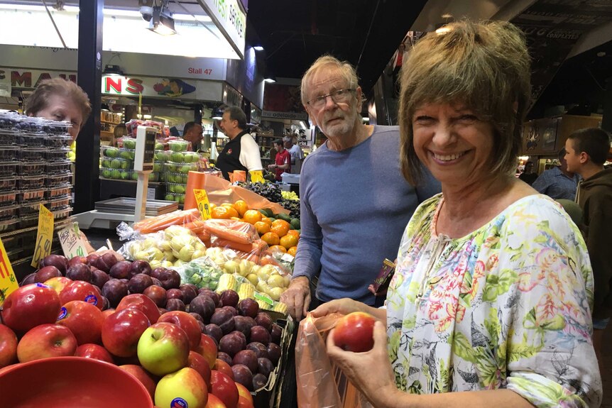 Maggie Kay speaks to the ABC while fruit shopping in Adelaide.
