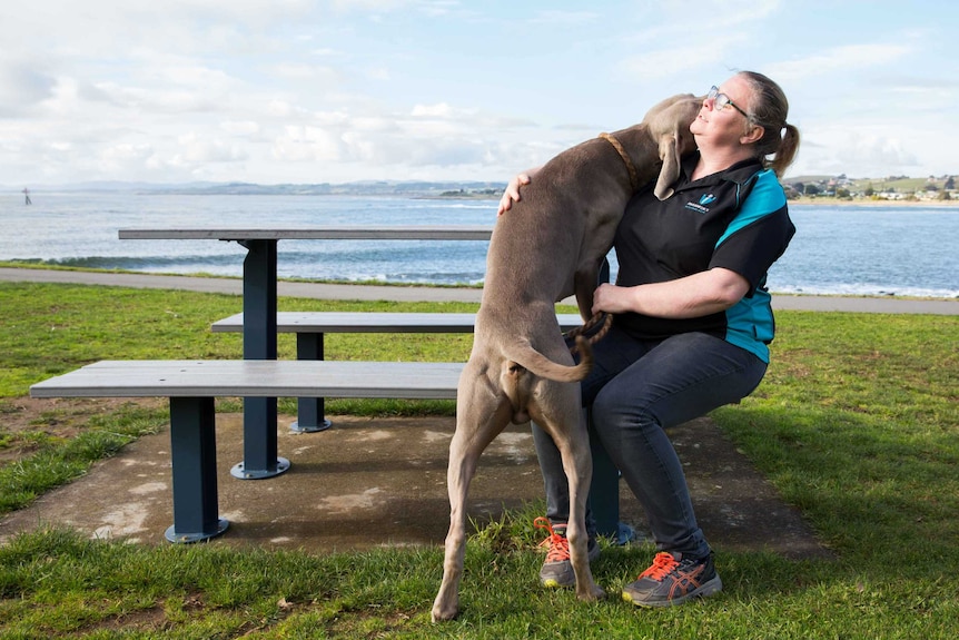 Paramedic Simone Haigh with dog