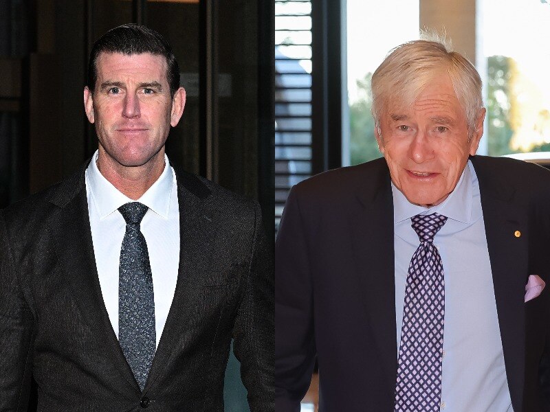 a composite image of  Ben Roberts-Smith, left, and Kerry Stokes, Chairperson of Seven West Media
