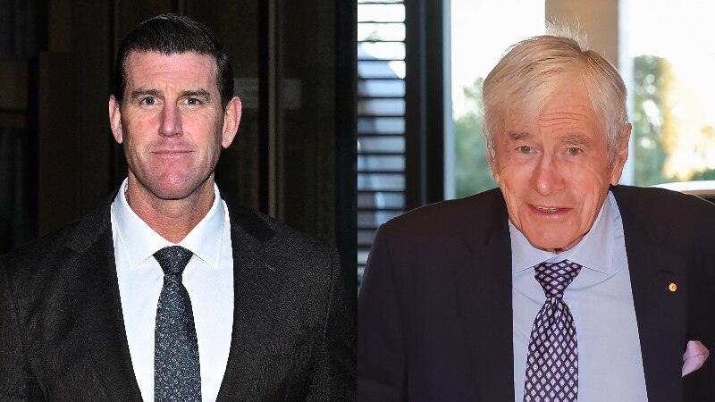 a composite image of  Ben Roberts-Smith, left, and Kerry Stokes, Chairperson of Seven West Media
