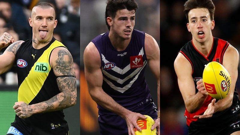 Composite image of Dustin Martin, Andrew Brayshaw and Nic Martin