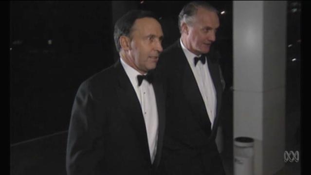 Prime Minister Paul Keating and unknown man