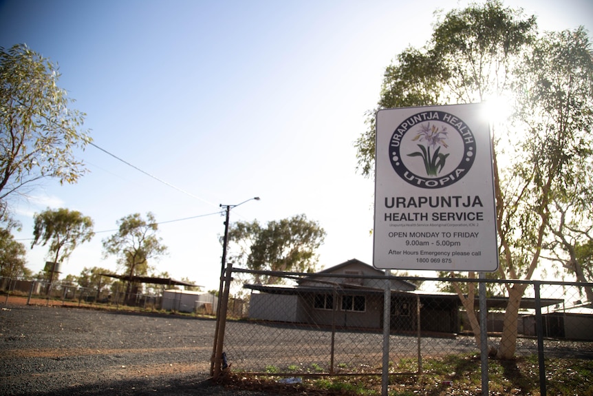 A sign saying Urapuntja health service