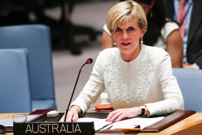 Julie Bishop says Australia will continue its "positive campaign" for a seat.