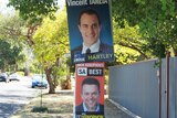 Corflutes in Hartley for Nick Xenophon and Vincent Tarzia in Adelaide.