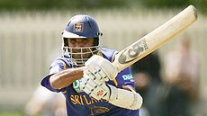 Marvan Atapattu plays a delivery on his way to 80 against South Africa