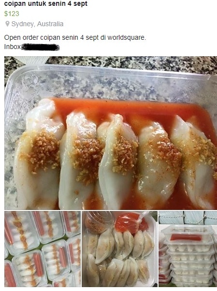 A sample of Indonesian traditional food advertisement on Facebook