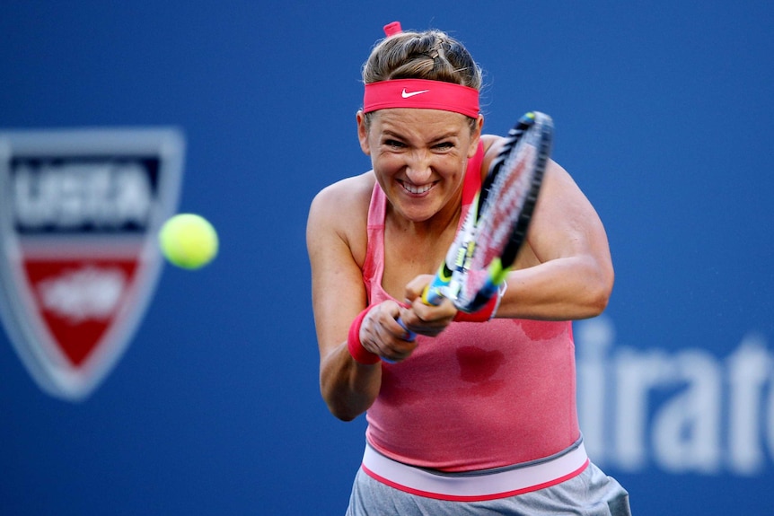 Gritty performance ... Victoria Azarenka plays a backhand