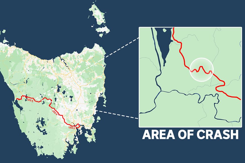 Map showing location of Targa crash.