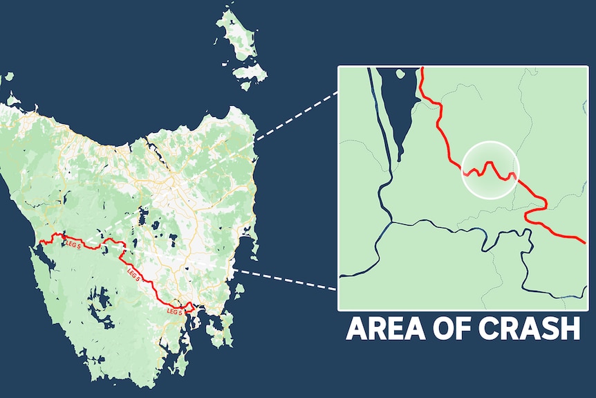 Map showing location of Targa crash.