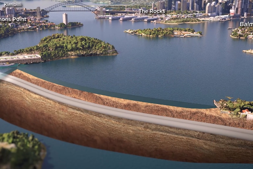 a graphic of how the Western Harbour Tunnel will be constructed under sydney harbour