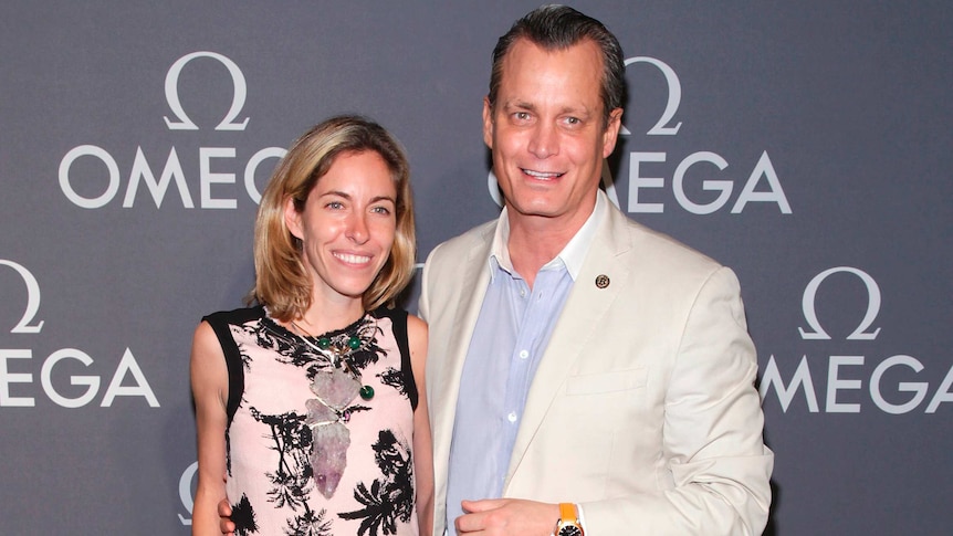 Matthew Mellon and his wife Nicole at an Omega watch launch event in new york