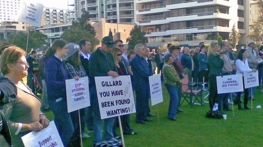 Farmers protest in Perth