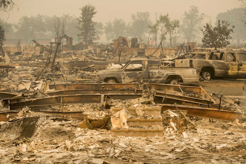 Aftermath of California bushfire