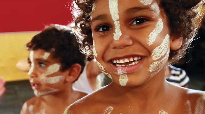 Indigenous children singing