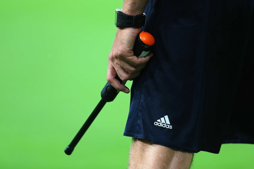 An assistant referee during a UEFA Champions League match