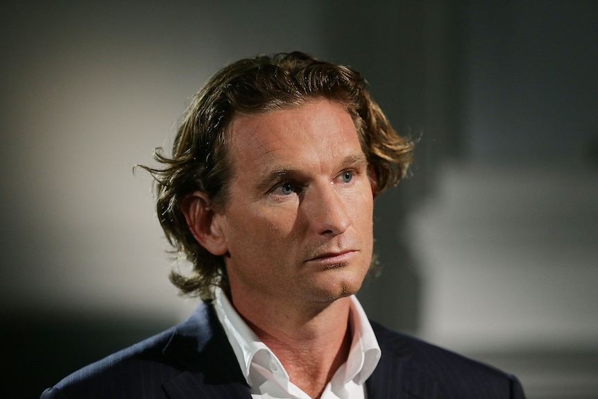 James Hird looks solemn as he speaks about the Essendon supplements scandal