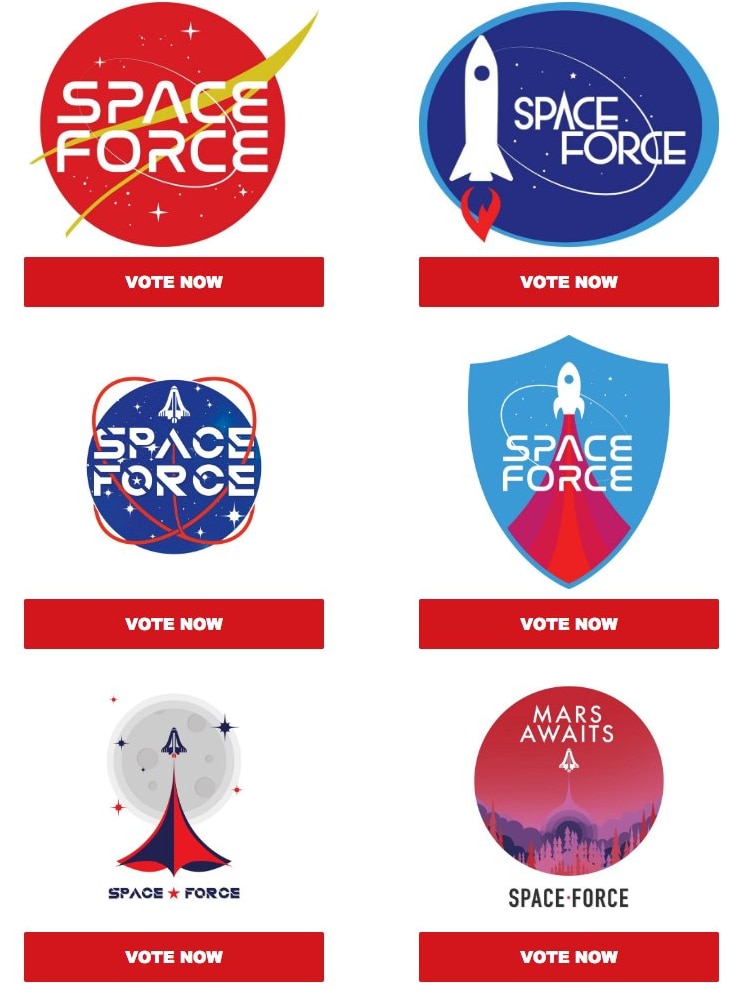 Six Space Force logos in two rows.