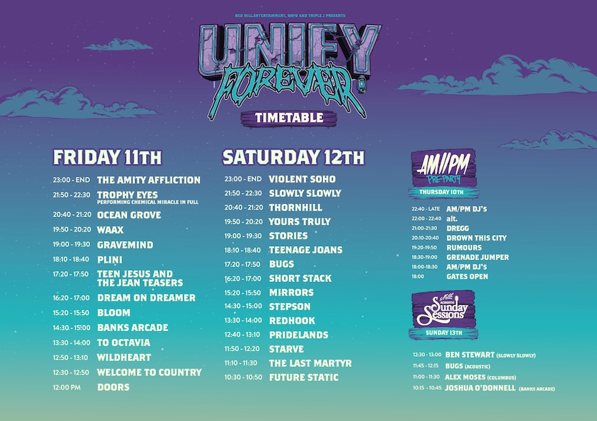The set times for festival Unify Gathering 2022