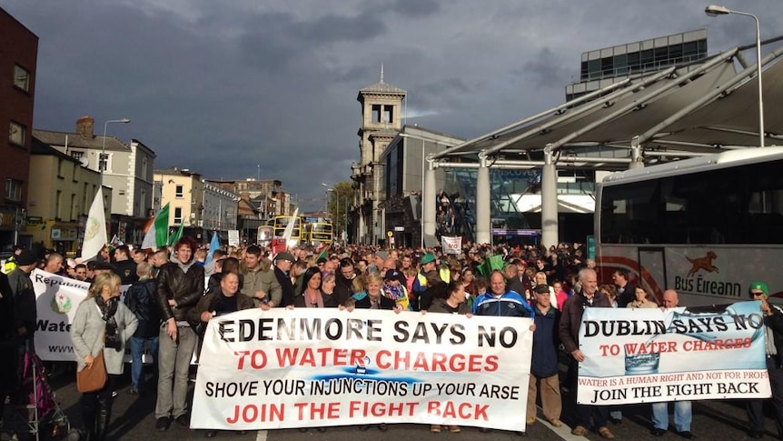 Anti-water charges rally in central Dublin