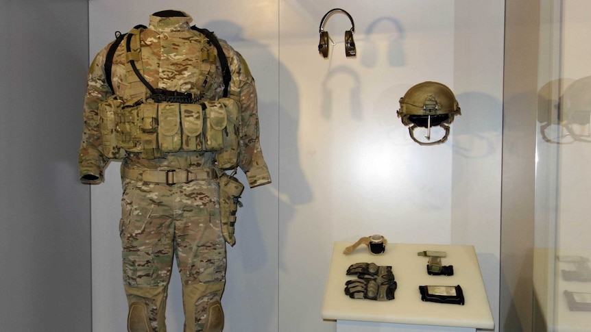 A customised mannequin had to be built to display the uniform of Ben Roberts-Smith, who stands 2 metres tall.