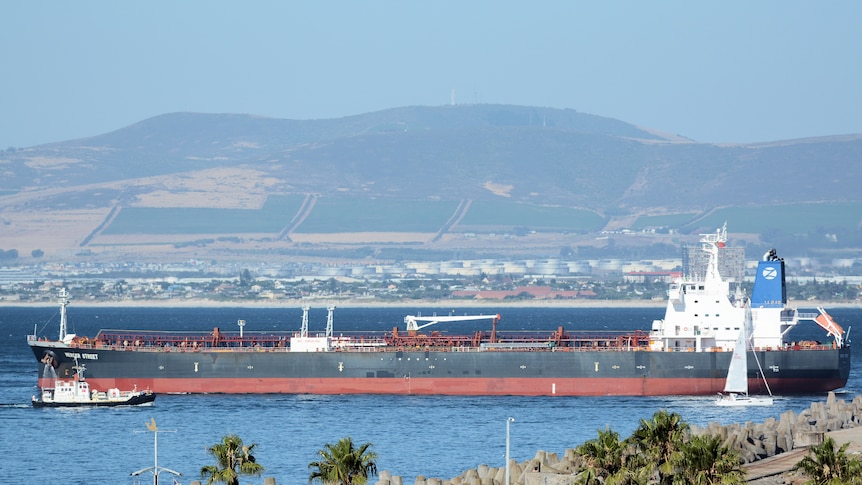 The Liberian-flagged oil tanker Mercer Street off Cape Town, South Africa