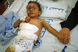 Wounded Palestinian boy