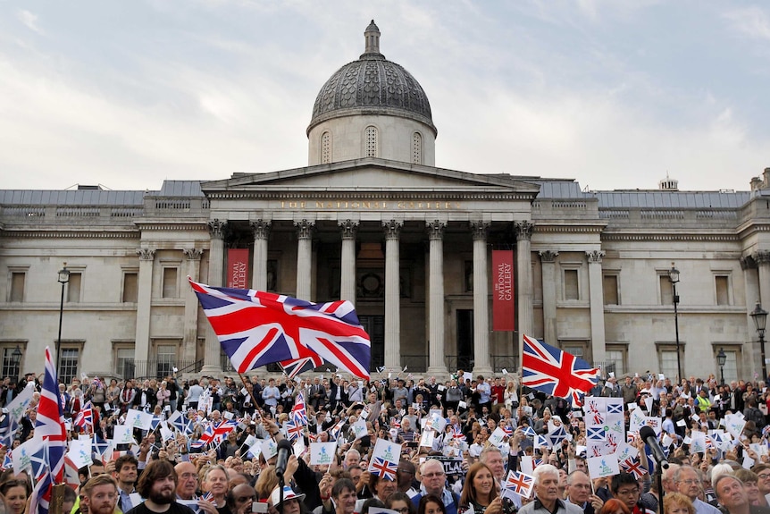 Support shown in Trafalgar Square