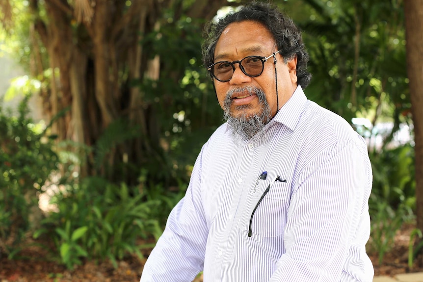 Torres Strait Islander man poses for photo