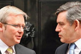 Kevin Rudd & Gordon Brown (Getty Images)