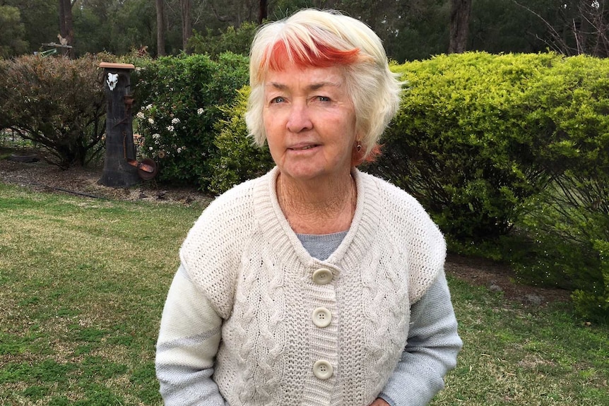 Sandra Simpkin pictured in a garden.