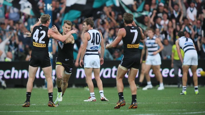 Port Adelaide run over the top of Geelong