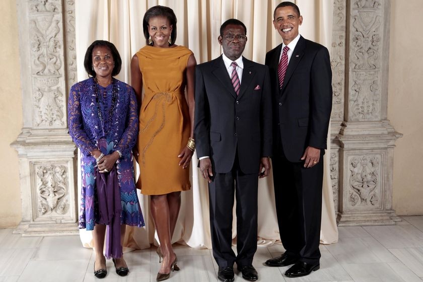 Barack and Michelle Obama with Teodoro Obiang Nguema Mbasogo and his wife (The White House)