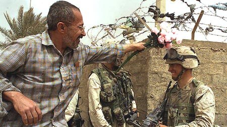 Iraqi offers Marine flowers