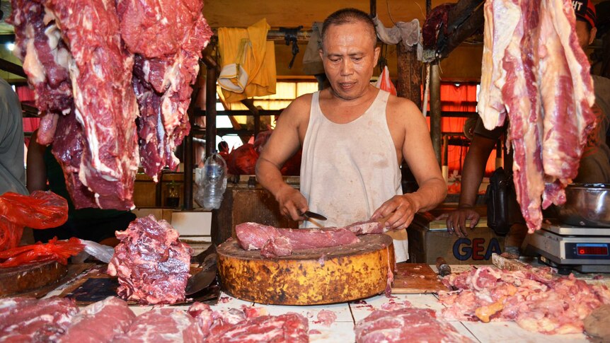 West Jakarta wet meat market