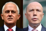 Close-up headshots of Malcolm Turnbull and Peter Dutton