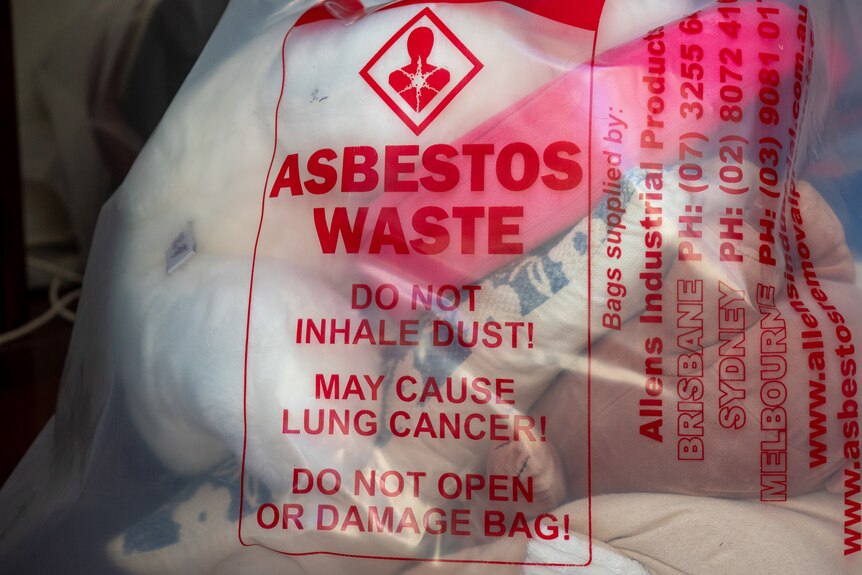 A bag that says hazardous waste